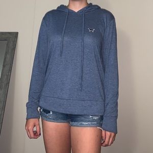 Blue PINK pull over hoodie